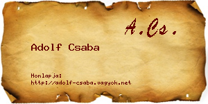 Adolf Csaba névjegykártya